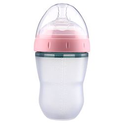 Babyhug Silicone Feeding Bottle Pink - 240 ml