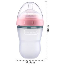 Babyhug Silicone Feeding Bottle Pink - 240 ml