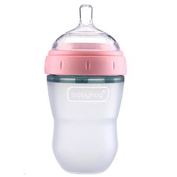 Babyhug Silicone Feeding Bottle Pink - 240 ml