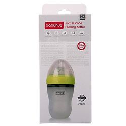 Babyhug Silicone Feeding Bottle Pink - 240 ml