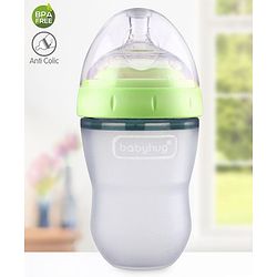 Babyhug Silicone Feeding Bottle Green - 240 ml
