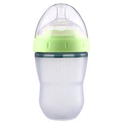 Babyhug Silicone Feeding Bottle Green - 240 ml