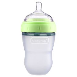 Babyhug Silicone Feeding Bottle Green - 240 ml