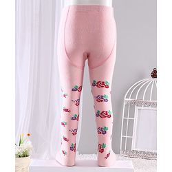 Cute Walk by Babyhug Anti-bacterial Footed Tights Floral Design - Pink
