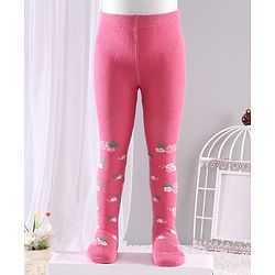 Cute Walk by Babyhug Anti-bacterial Footed Tights Floral Design - Pink