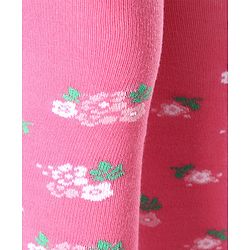 Cute Walk by Babyhug Anti-bacterial Footed Tights Floral Design - Pink