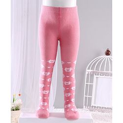 Cute Walk by Babyhug Anti-bacterial Footed Tights Kitty Design - Pink