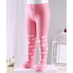 Cute Walk by Babyhug Anti-bacterial Footed Tights Kitty Design - Pink