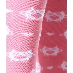 Cute Walk by Babyhug Anti-bacterial Footed Tights Kitty Design - Pink