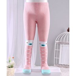 Cute Walk by Babyhug Anti-bacterial Footed Tights Teddy Design - Pink