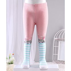 Cute Walk by Babyhug Anti-bacterial Footed Tights Bunny Design - Pink