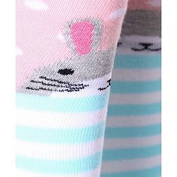Cute Walk by Babyhug Anti-bacterial Footed Tights Bunny Design - Pink