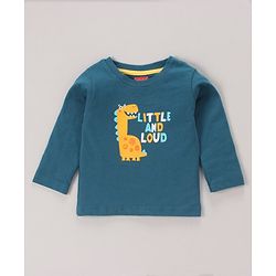 Babyhug Full Sleeves Tee Dino Print Pack of 3  - Teal White - 6-9m White