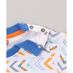 Babyhug Full Sleeves Tee Dino Print Pack of 3  - Teal White - 6-9m White