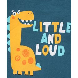 Babyhug Full Sleeves Tee Dino Print Pack of 3  - Teal White - 6-9m White