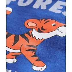 Babyhug Full Sleeves Tee Tiger Print - Blue
