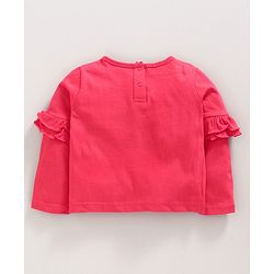 Babyhug Dungaree Style Romper with Full Sleeves Inner Tee Unicorn Print - Pink