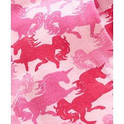 Babyhug Dungaree Style Romper with Full Sleeves Inner Tee Unicorn Print - Pink