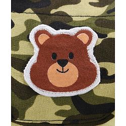 Babyhug Dungaree with Inner Tee Camouflage Print - Green Grey