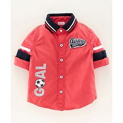 Babyhug Full Sleeves Shirt Athletic Patch - Red