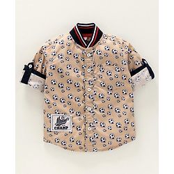 Babyhug Full Sleeves Shirt Football Print - Brown