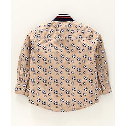 Babyhug Full Sleeves Shirt Football Print - Brown