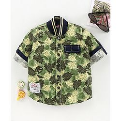 Babyhug Full Sleeves Shirt Leaf Print - Green