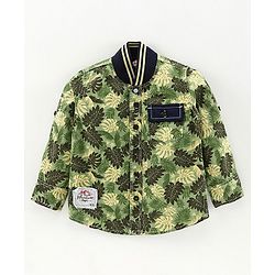 Babyhug Full Sleeves Shirt Leaf Print - Green