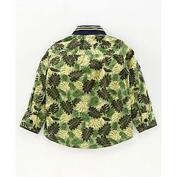 Babyhug Full Sleeves Shirt Leaf Print - Green