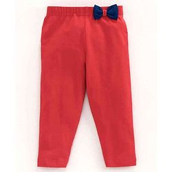 Babyhug Full Length Solid Leggings Pack of 2  - Red Navy