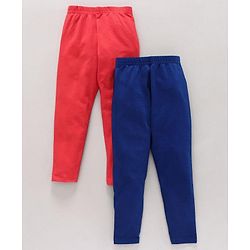 Babyhug Full Length Solid  Leggings Pack of 2  - Navy Blue Red