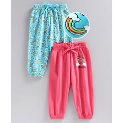 Babyhug Full Length Lounge Pants Pack of 2- Pink Blue