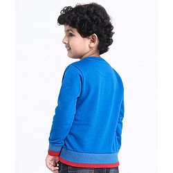 Babyhug Full Sleeves Sweatshirt Super Heros Print - Blue