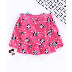 Babyhug Full Sleeves Top Minnie Mouse Print - Pink