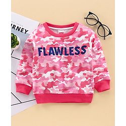 Babyhug Full Sleeves Sweatshirt Camouflage - Pink