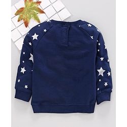 Babyhug Full Sleeves Sweatshirt Swan Patch  - Blue