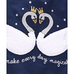 Babyhug Full Sleeves Sweatshirt Swan Patch  - Blue