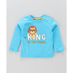 Babyhug Full Sleeves Tee Lion  Print - Blue