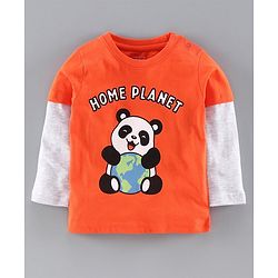 Babyhug Doctor Sleeves Tee Panda Print Pack of 3 - Orange Blue