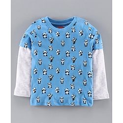 Babyhug Doctor Sleeves Tee Panda Print Pack of 3 - Orange Blue