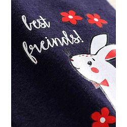 Babyhug Full Length Leggings Fox & Bunny Print -Navy Blue