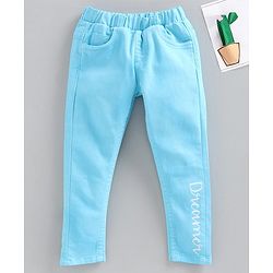 Babyhug Full Length Solid Jeans - Turquoise