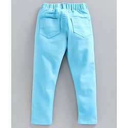 Babyhug Full Length Solid Jeans - Turquoise