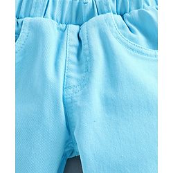 Babyhug Full Length Solid Jeans - Turquoise