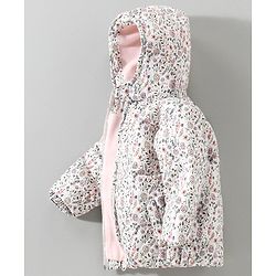 Babyhug Full Sleeves Hooded Jacket Floral Print - Pink