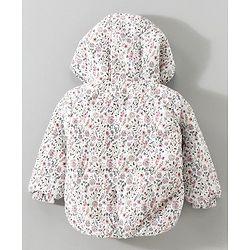 Babyhug Full Sleeves Hooded Jacket Floral Print - Pink