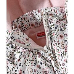 Babyhug Full Sleeves Hooded Jacket Floral Print - Pink