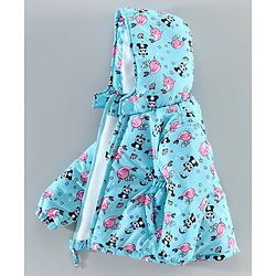 Babyhug Full Sleeves Hooded Sweatshirt Panda Print - Light Blue