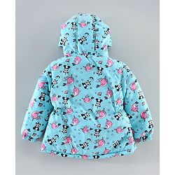 Babyhug Full Sleeves Hooded Sweatshirt Panda Print - Light Blue