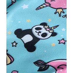 Babyhug Full Sleeves Hooded Sweatshirt Panda Print - Light Blue
